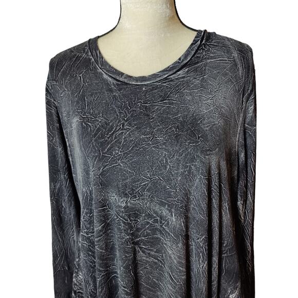 NWT Uma Raquel Davidowicz Grey Acid Wash Lagenlook Drapey Dress - Picture 3 of 10